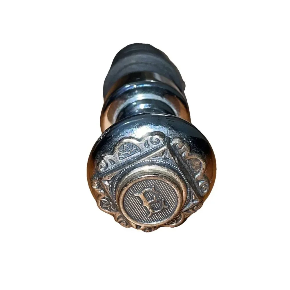 Silver Tone Monogram E Wine Bottle Stopper Ornate Antique Style Barware Gift